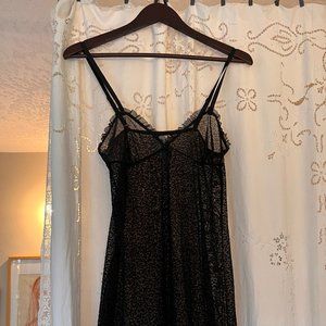 Sweet black nightie babydoll with bow and ruffles